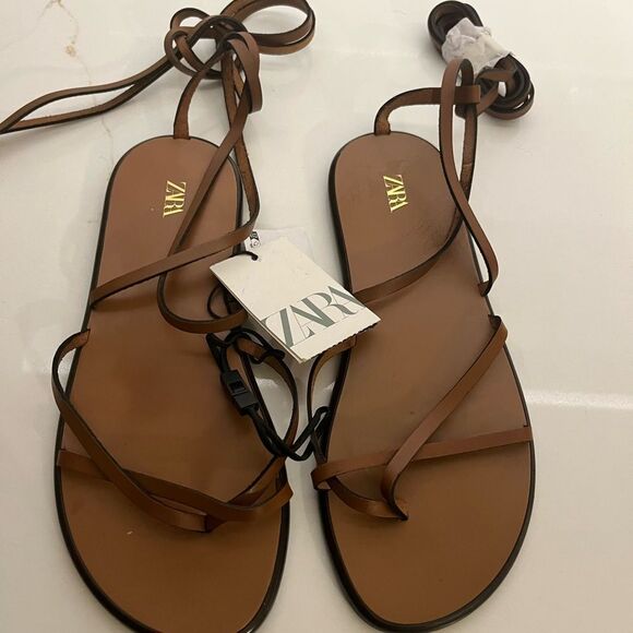 Zara Lace Up Sandals NWT! - Picture 3 of 4
